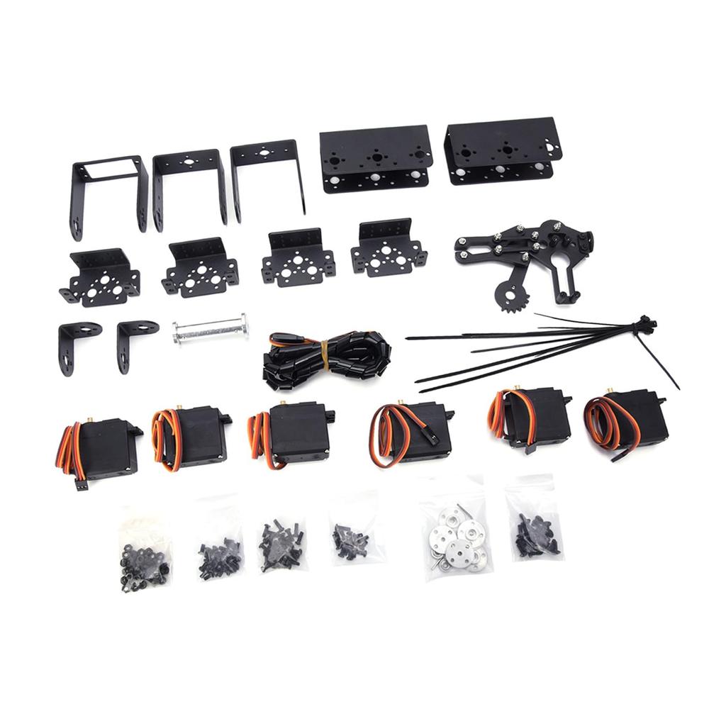 Robot Arm Kit, 6DOF Robot Mechanical Arm Clamp Claw Kit with Aluminum Plate for 6DOF Manipulators