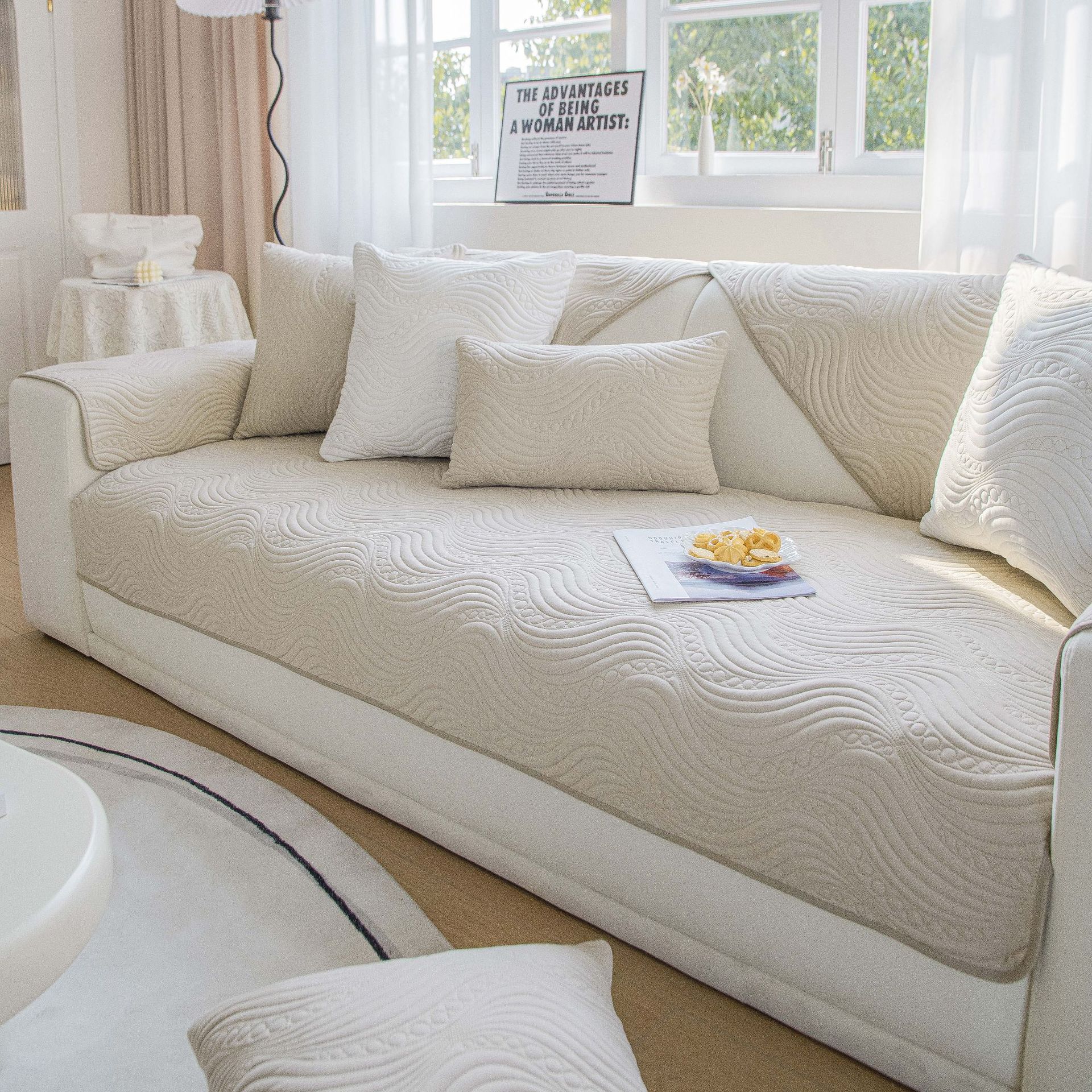 

Универсальные жаккардовые однотонные диванные подушки. Простая современная комбинация. Полный пакет. Универсальный чехол для дивана. Нескользящее полотенце для дивана. 70*150 хаки