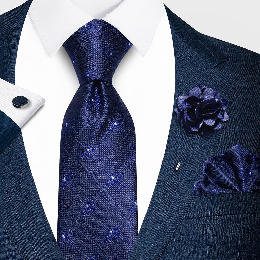 Fashion Men'S Paisley Tie Suit Pocket Towel Set 8Cm Polyester Jacquard Business Dress Tie