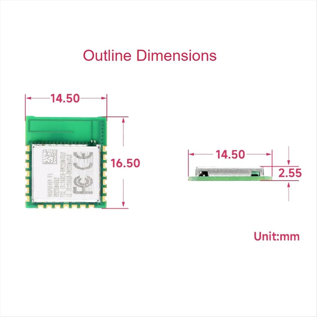 2025 New For Radio Module 2 2.4GHz WiFi4 & Bluetooth 5.2 Wireless Module with Integrated Antenna