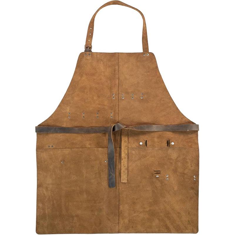 Tablier d'Artisan Multi-Usage Imperméable Cuir PU Transfrontalier - Résistant à l'Huile et aux Taches Vêtement de Travail Rétro pour BBQ