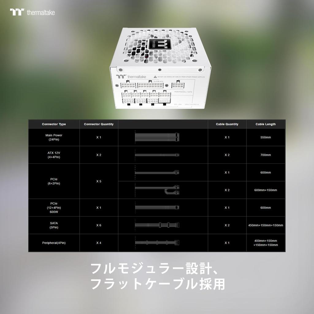 Thermaltake TOUGHPOWER ATX Express Compatible 80PLUS GOLD PC Power Supply PS1616 GT/1000W 3.1 Slot/PCI 5.1 Unit, White, PS-TPT-1000FNFAGJ-W,