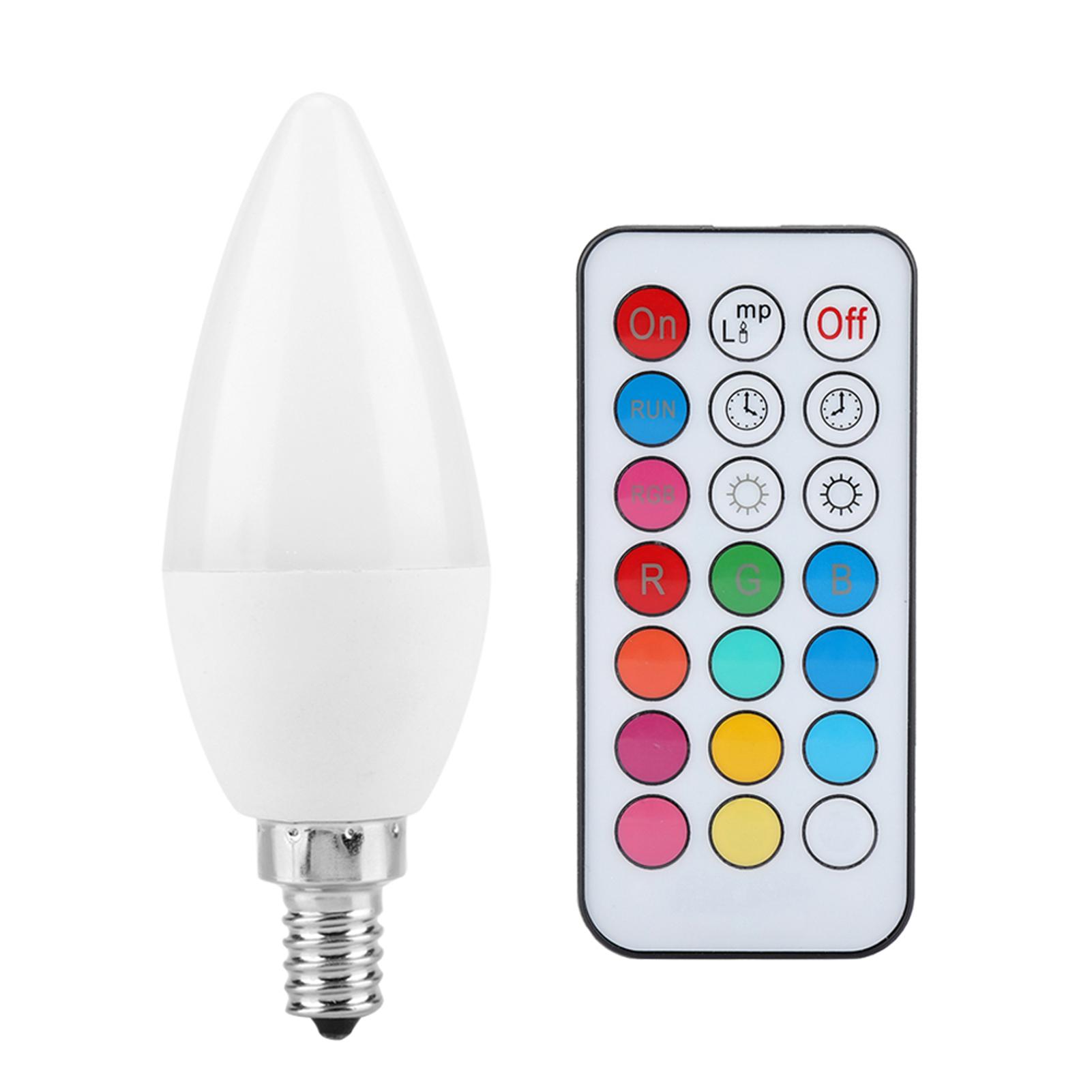 

3W Multi Color Changing LED Candle Light Bulb AC85 265V with Remote Control(E12RGB+Warm White)