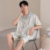 Pure Cotton Couple Pajamas Summer 1011 New Cartoon Cute Short-sleeved Shorts Can Be Worn Outside Men's and Women's Loungewear Suits