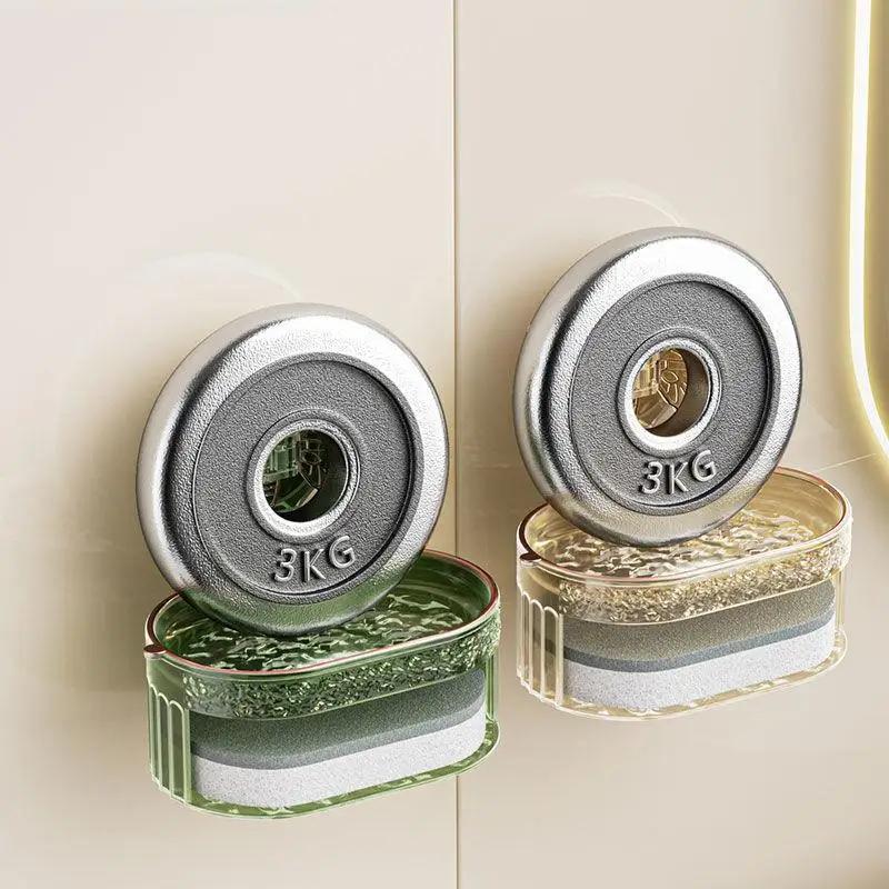 1PCS Butterfly Suction Cup Soap Holder Double-Layer Soap Box with Sponge No Drilling Drainage Water Soap Storage Bathroom Shelf