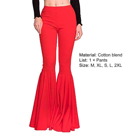 High-Waist Elastic Waistband Control Tummy Hip Lifting Lady Trousers Skinny Breathable Women Solid Color Sports Mermaid Flared Pants Streetwear