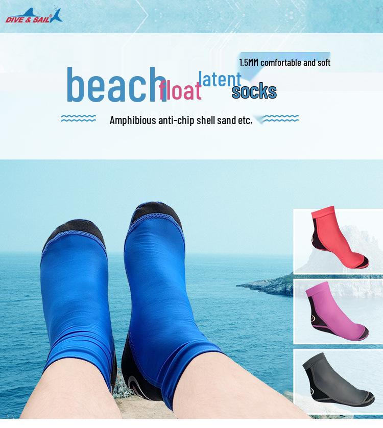 Unisex 1.5MM Neoprene Snorkeling Socks - Non-slip, Anti-scratch Beach & Diving Lycra Socks