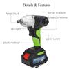 1/2'' 68V 8.0Ah Li-ion Batteries Cordless Impact Wrench 420Nm Metal Chuck UK Plug 100-240V