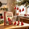 Daily Countdown Box Birthday Gift 24-Day Christmas Advent Calendar Red Bird Set with for Children