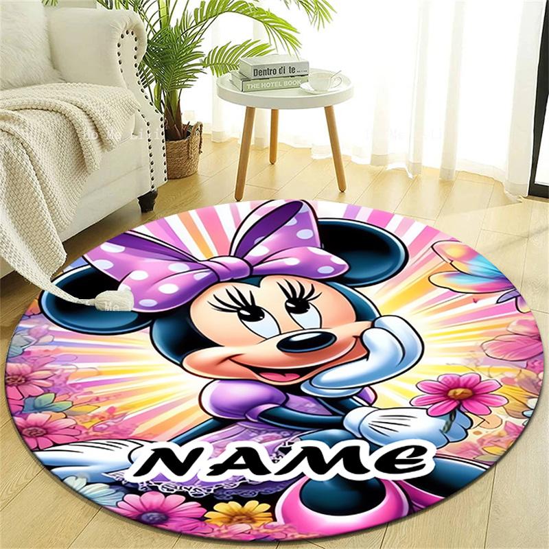 Personalized M-Minnie Round Chair Office Rug - Perfect for Mat, Office Chair & More - Ideal Gift for Birthdays and Holidays