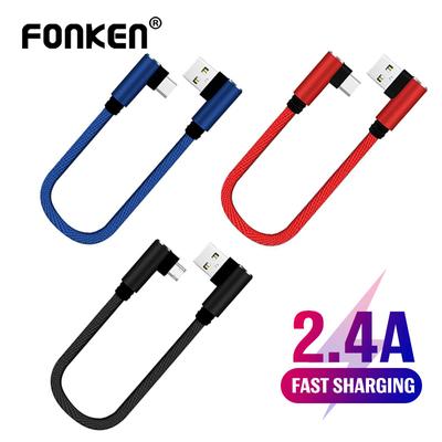 FONKEN USB Typ C Kurzes Kabel 90 Grad Telefon Ladegerät Kabel 25 cm Mini Micro USB Datenkabel Für Powerbank Laptop Ladekabel Draht