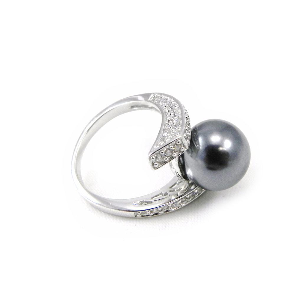 Grå 'Pearl Beauty' Silverring