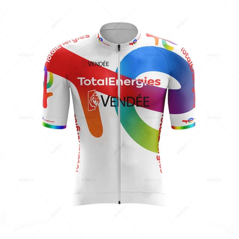 Total Energies Team Radtrikot Set Atmungsaktiv MTB Trikot Ciclismo Hombre Outdoor Sport Trägerhose Sommer Fahrradbekleidung