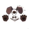 Dog Ears Headband And Long Tail Animal Bow Tie Nose Gifts Costume Accessories Set