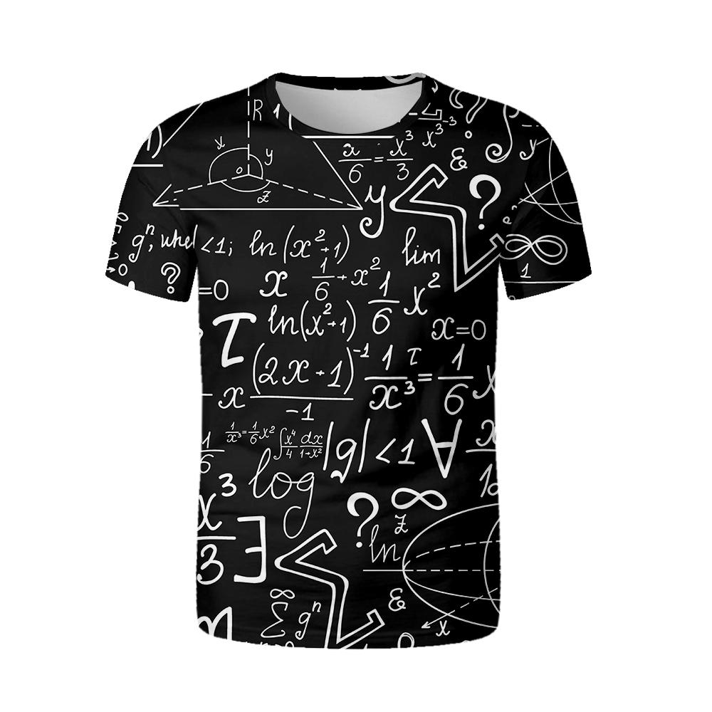 Funny Mathematical Shirt Phys Chemical Formula Summer Street 3D Tričko Módní O Krk Měkké Tričko Oversized Tričko Math Tričko