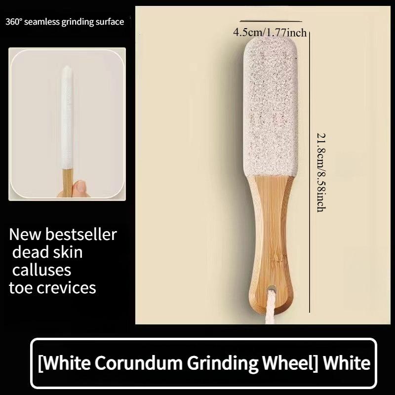 1PC silicon carbide dermabrasion foot file to remove dead skin foot grinder wooden handle convenient multi-faceted callus foot care tool белый