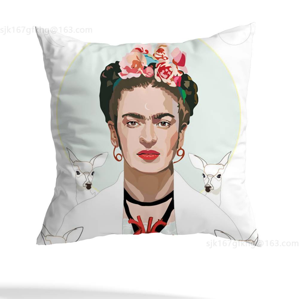 F-Frida K-K Donna Arte Federa Federa Soggiorno Divano Copricuscino Adatto Per Casa Camera da Letto Decorazione Stanza