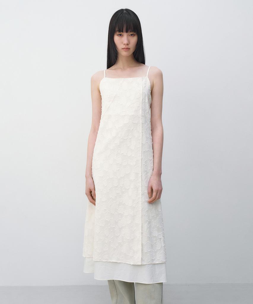 INSILENCE WOMEN Textured Jacquard Dress Ivory