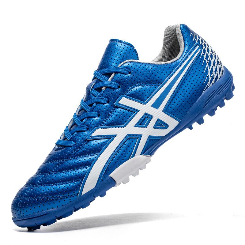 

Футбольные бутсы низкие tf шипы искусственный газон кожа ноги мужские и женские соревнования студенческие тренировочные бутсы AG длинные шипы 37 синий