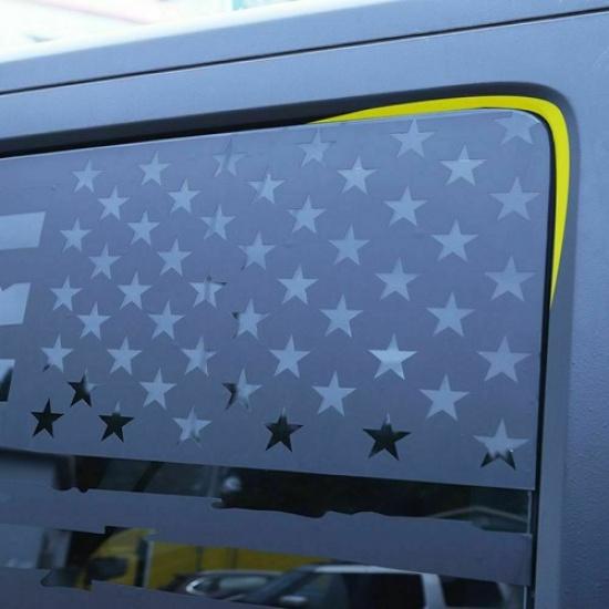 Exterior Rear Window Decor Sticker Decals for Wrangler JK 2011-17 Black US Flag