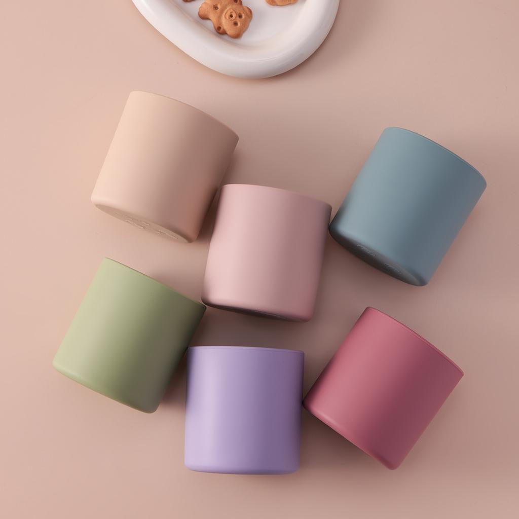 Color Kids 1PCS Food Grade Silicone Baby Training Cup BPA Free Infant Self Feeding Drinking Beginner Open Mouth Design Cup