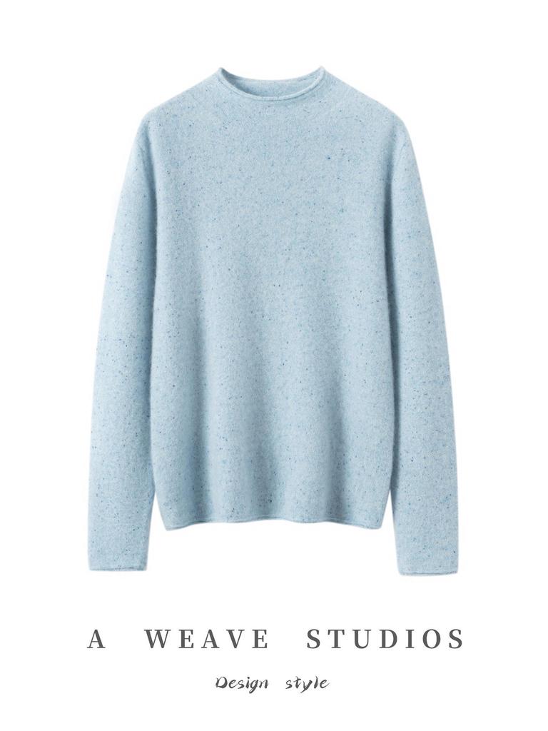 Women's 100% Pure Cashmere Half-High Neck Knitwear: Autumn/Winter Pullover Sweater in Gentle Style