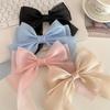 1/4pcs Big Hair Bow Clips French Style Solid Color Silk Ribbon Bow Hair Clip Barrette Hair Accessories For Women Girls