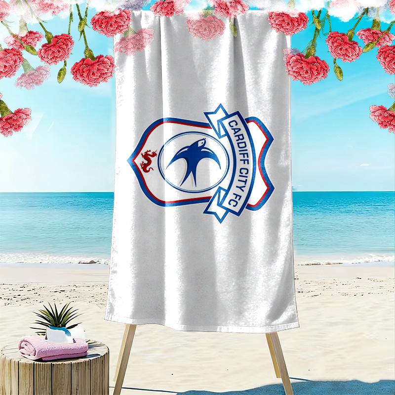 Cardiff City F.C Print Beach Towel, Large Soft Quick Dry Towel for Beach Camping Swimming