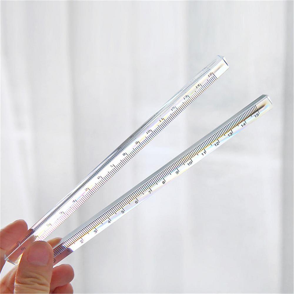 Supplies Acrylic Transparent Straight Ruler Measuring Tools Triangular Rulers Students Stationery