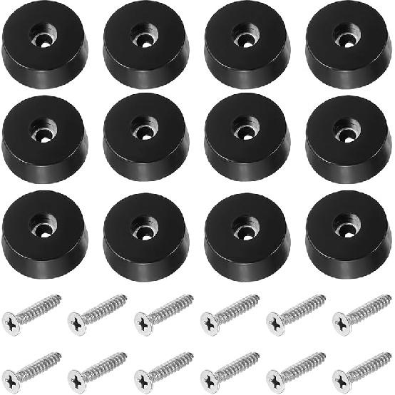 PATIKIL Cutting Board Feet, 12 Pack Round Rubber Feet Bumpers Non Slip Bumper Pads with Stainless Steel Screws for Furniture Chairs Desks Electronics