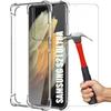Case and Tempered Glass - Samsung - S21 Ultra - Transparent - Anti-Scratch - Screen Protection