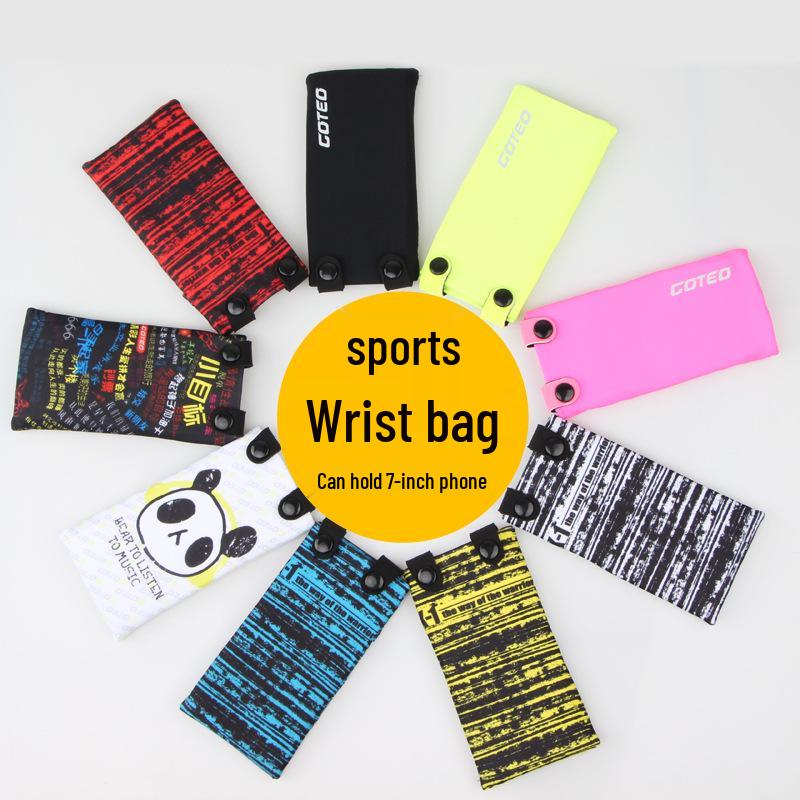 Mini kreslená taška na ruku: 7palcový držák na telefon, pouzdro na jógové karty a klíče, elastická přiléhavá náramenní taška pro venkovní sporty.