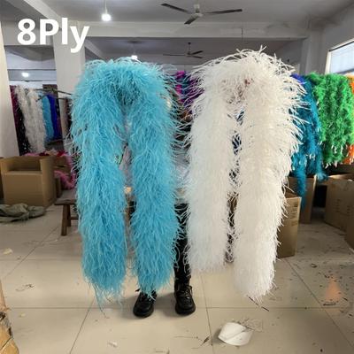 DIY 1 2 3 6 8Ply Ostrich Feather Boa Natural Ostrich Plumas Trims for Costume Clothing Sewing Decoration Boa Shawl Multicolors
