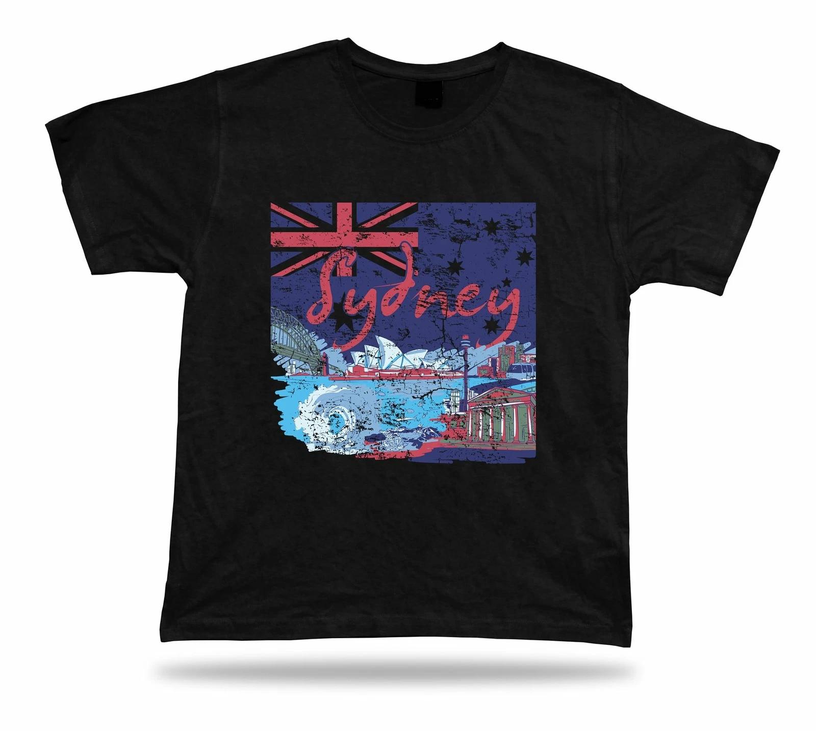 Sydney City Flag Buildings Symbolism vector awesome t shirt tee modern textile S