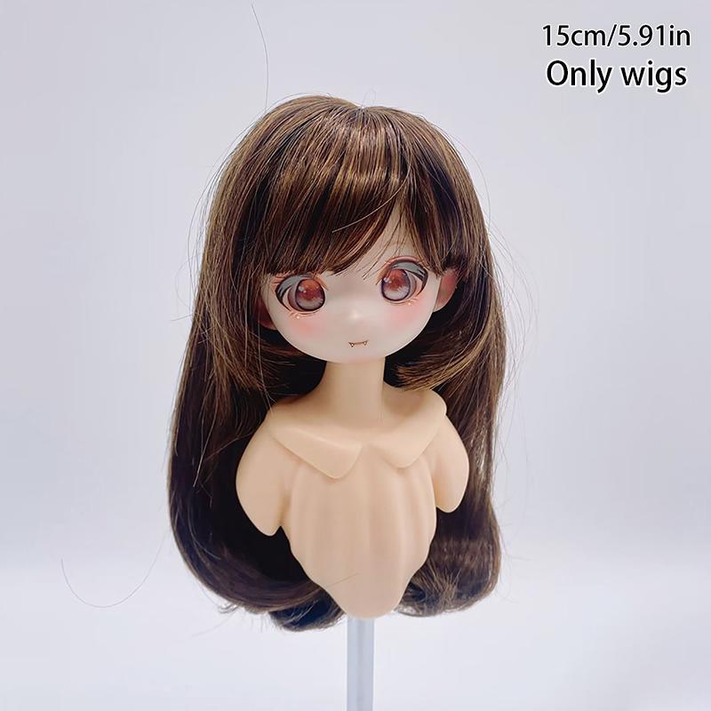 1/3 & 1/4 & 1/6 Bjd Doll'S Wig With Bangs Soft Silk Long Straight Wig Girls Diy Doll Makeup Accessories
