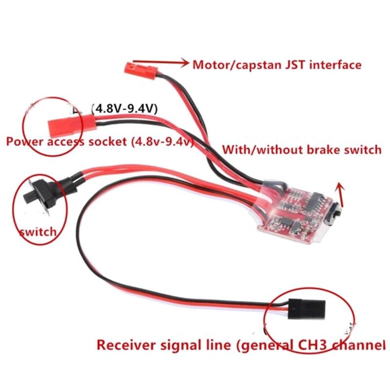 11.8x0.47x0.39in Remote Control Model Car Brushed ESC for Car Toy Speed Controller Upgrade Accessories Fine Material