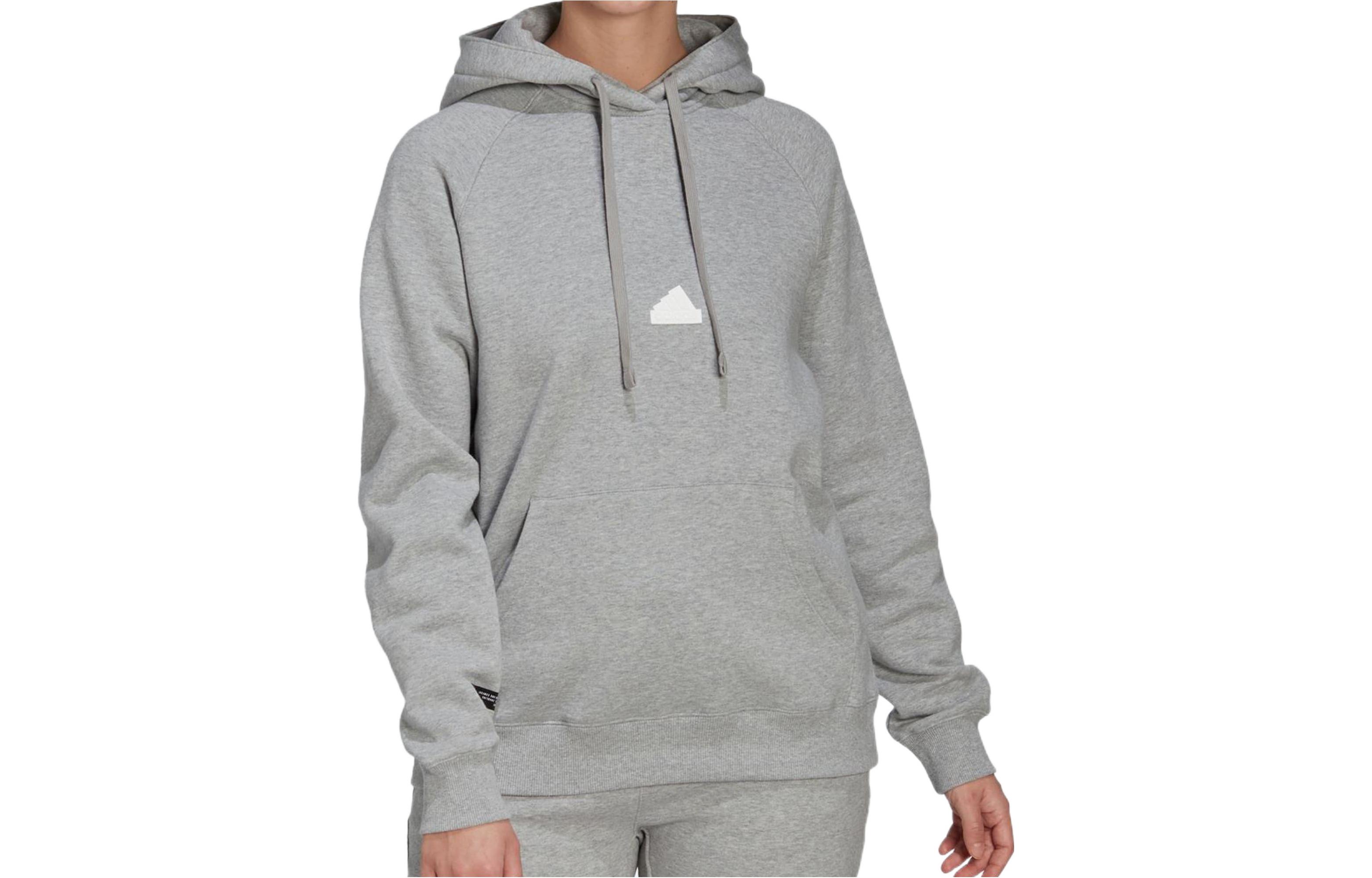 Adidas Sweatshirts Women s Light Gray Hooded Moderate Regular HG4358 M
