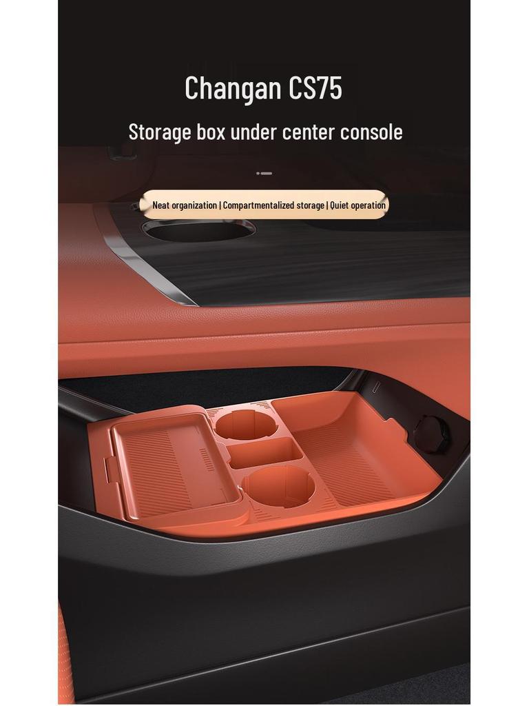 Compatible with silicone storage boxes, eyeglass cases, and accessories under the center console for 25 Changan CS75 models.