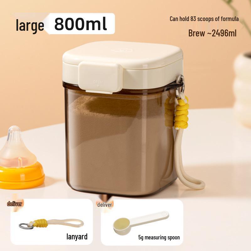 Moisture-Proof Milk Powder Dispenser with Spoon – Strong Seal Outdoor Can for Baby & Toddler Complementary Food