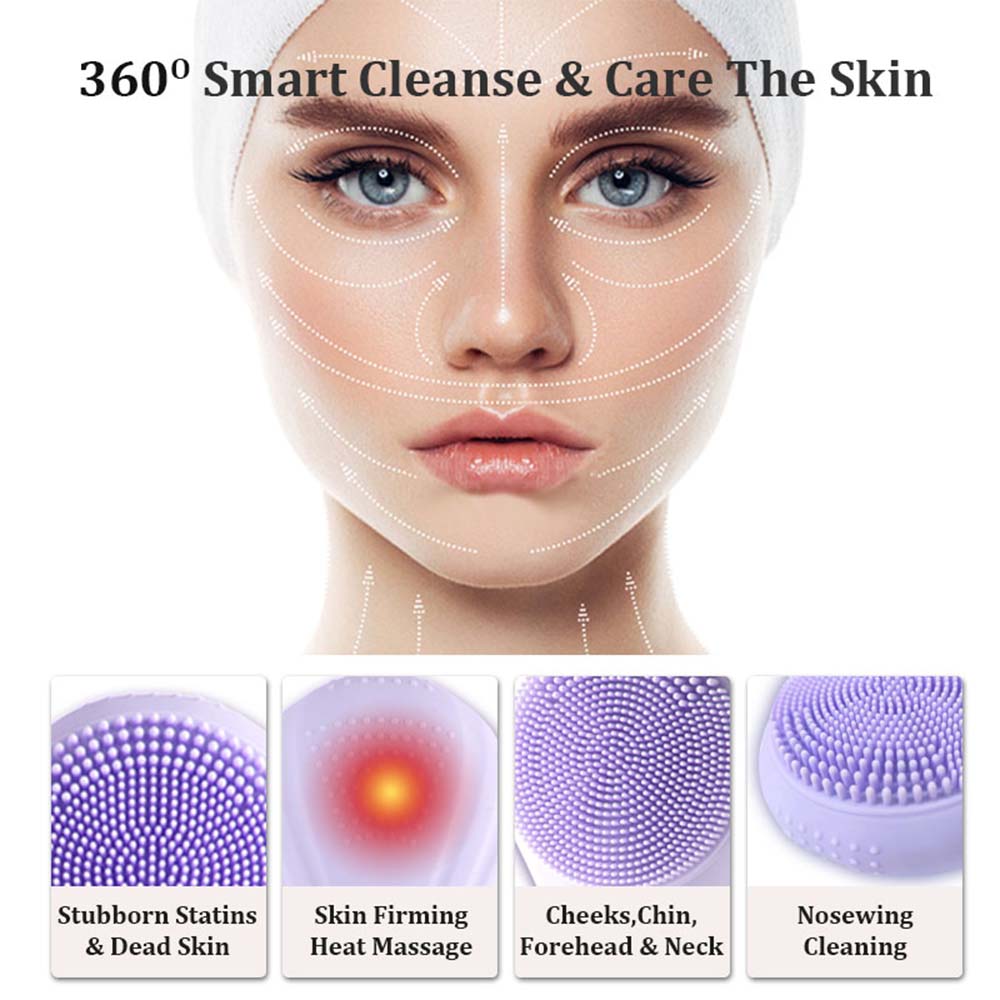 Waterproof Magnetic Charging Cable Facial Brush Cleanser Face Neck Massage Products Face Cleaning Brush