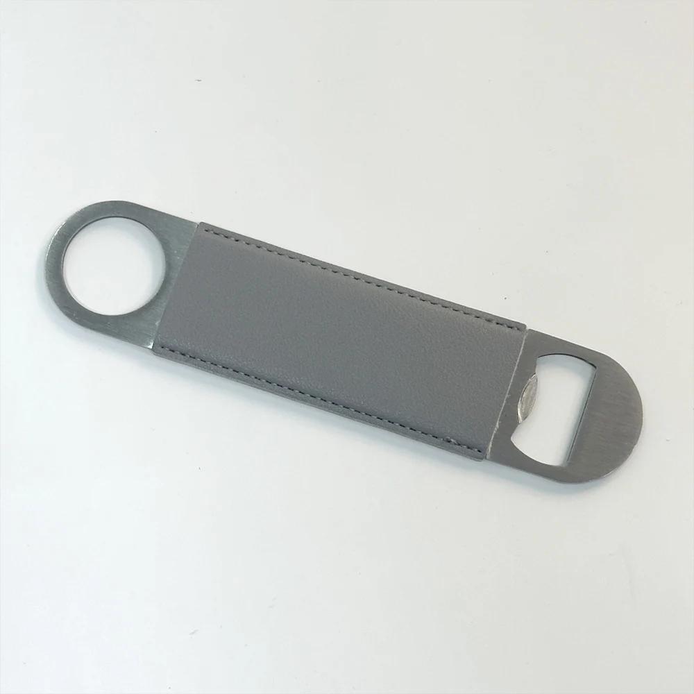 

Free Personalized Leather & Stainless Steel Bottle Opener Custom Name Date For Wedding Groomsmen Dad Gifts Bar-Tending Souvenirs сірий колір