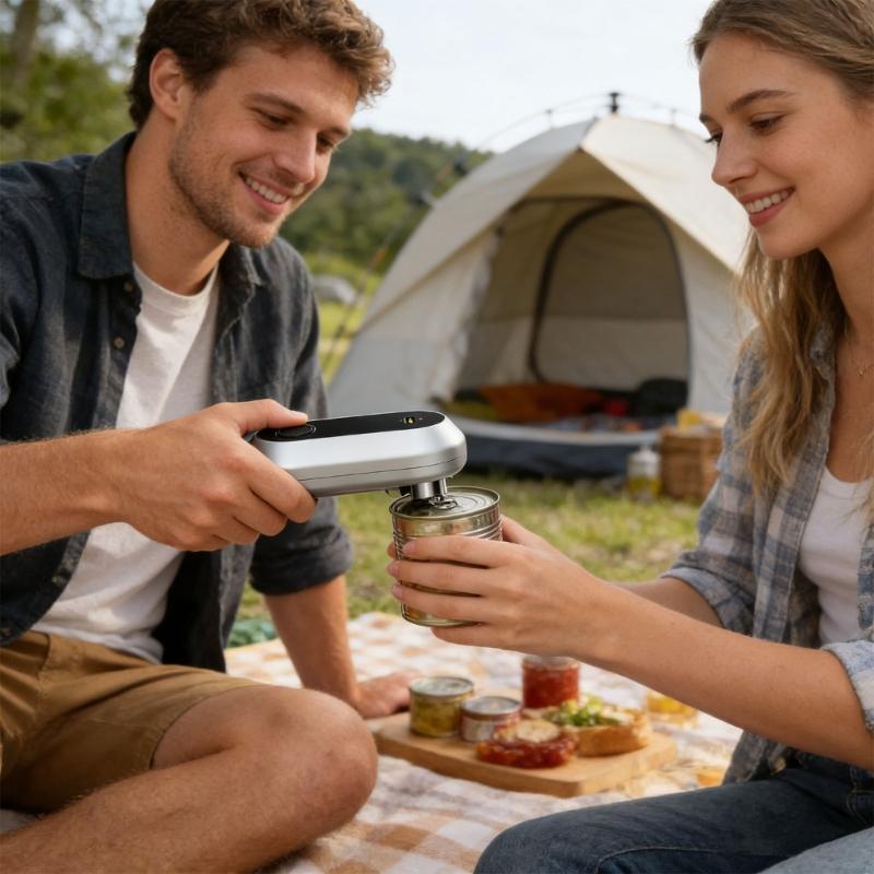 Simple To Use Electric Can Opener With Secure Opening No Manual Effort Required Perfect For Mature People And excursions