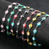 6mm Turkish Evil Eye Bracelet Women Stainless Steel Bangle Enamel Anklet with Extension Chain Jewelry for Ladies Girl Gifts