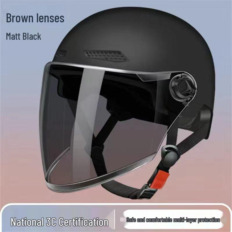 Four Seasons Lightweight Breathable Sun Protection Helmet for Electric Scooters, Motorcycles, and Bicycles - Unisex Summer Classic Half Helmet.