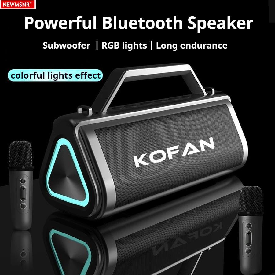 Shocking Bass Colorful Light Effect Bluetooth 5.0 Speaker With 2 Mics Portable Subwoofer Wireless Subwoofer Boombox Home Karaoke