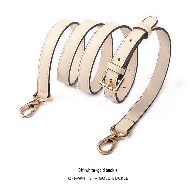 Adjustable Genuine Leather Crossbody Bag Strap - Thin Plain Weave for Women