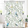 Simple Leaf Pattern Shower Curtain, Bathroom Decorative Leaves Shower Curtains, Home Printed Polyester Fabric Curtain with Hooks