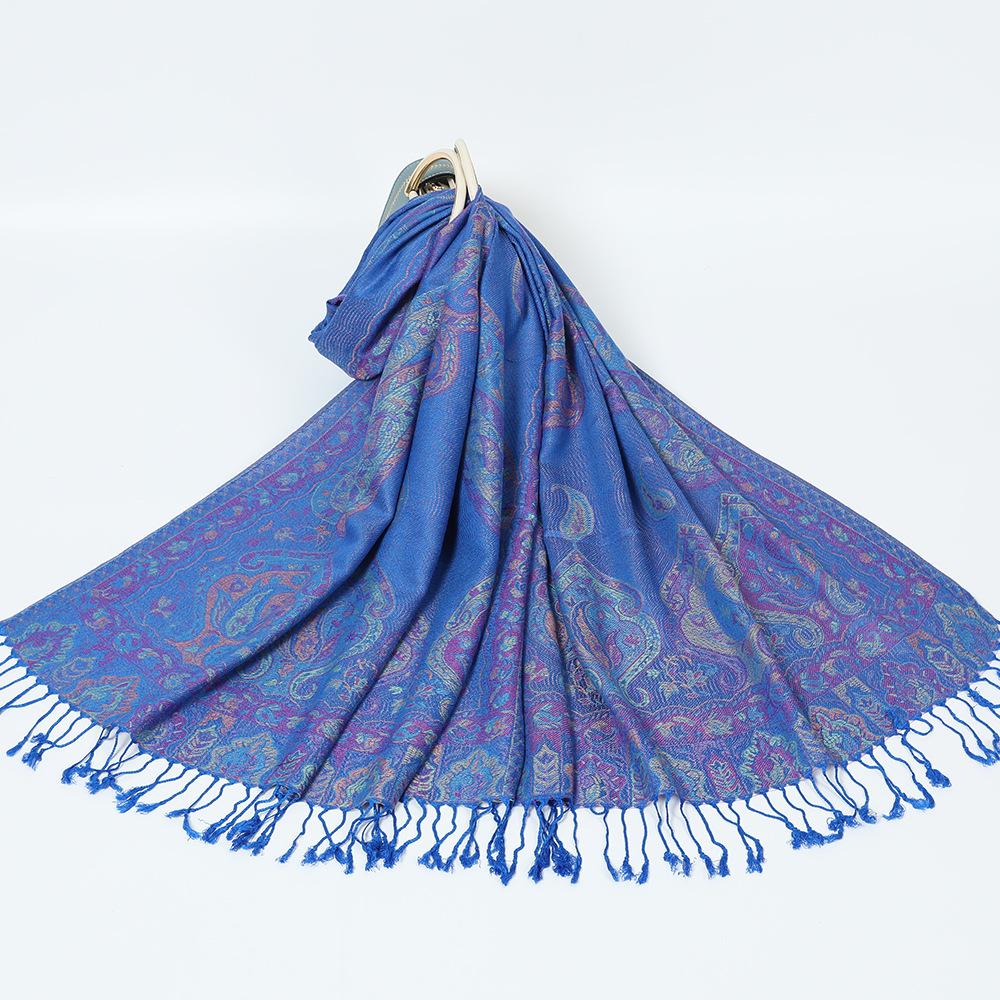 Jacquard cashew fringed shawl new autumn and winter women's headscarf floral extended scarf