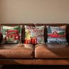Christmas Red Candle Cushion Cover Soft Reversible  Durable Pillow Cover  MultiScene Use for Home  Car Daily Comfort