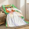 The Q-Quintessential Quintuplets Throw Lightweight 240G Flannel Blanket Soft Skin-Friendly For Summer Cooling